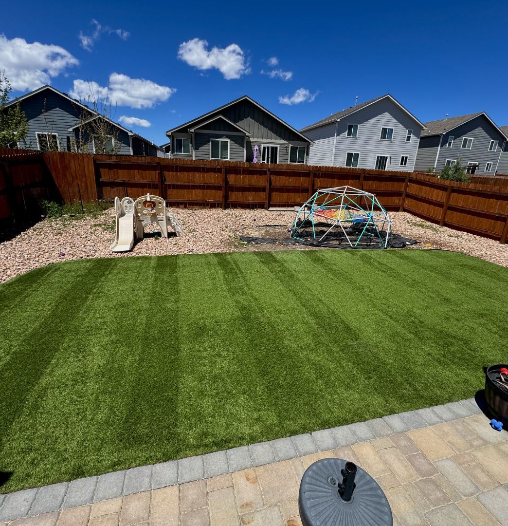 artificial turf installation Colorado Springs backyard synthetic grass